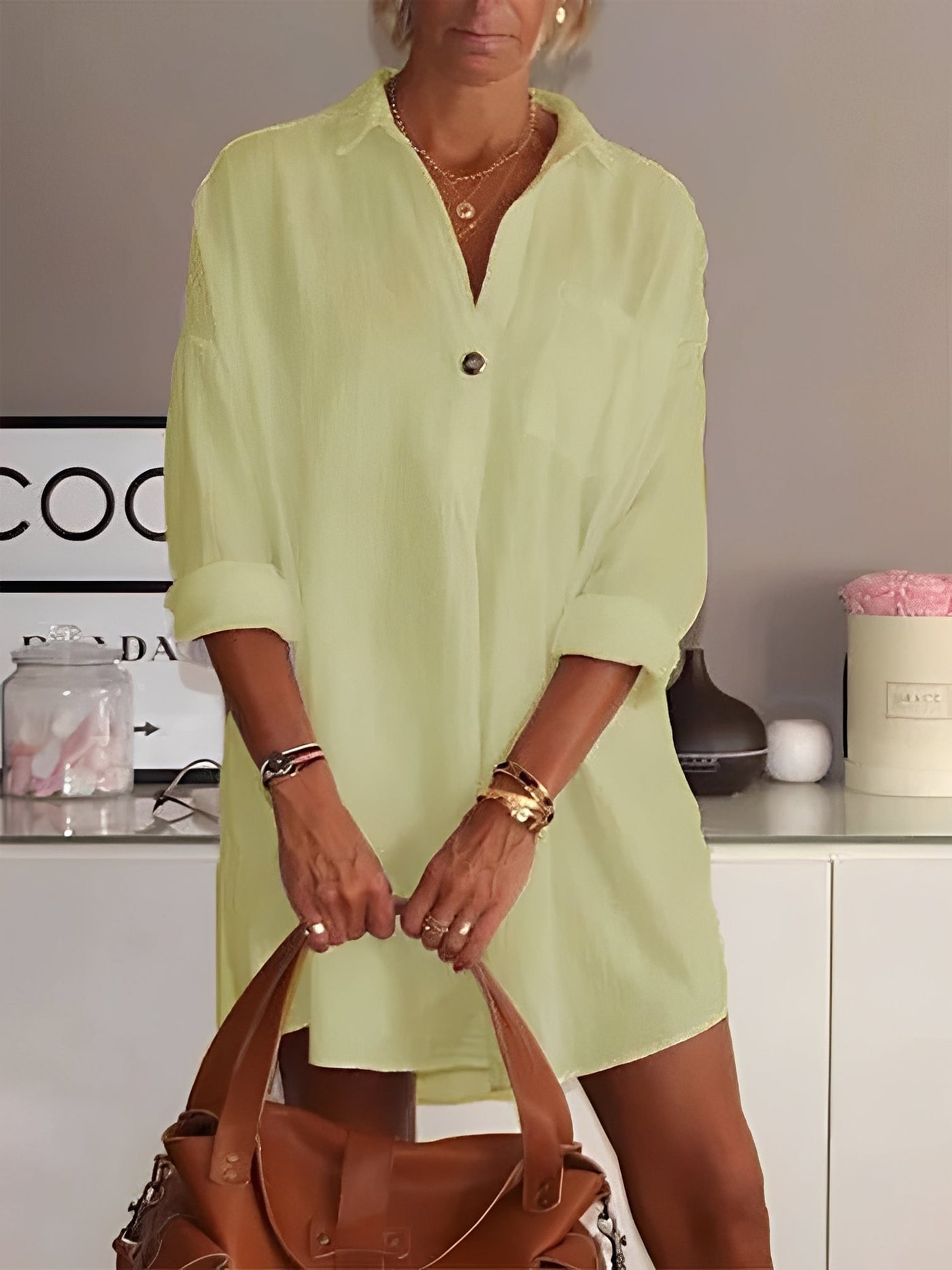 Maddy - Camiseta casual y holgada para mujer