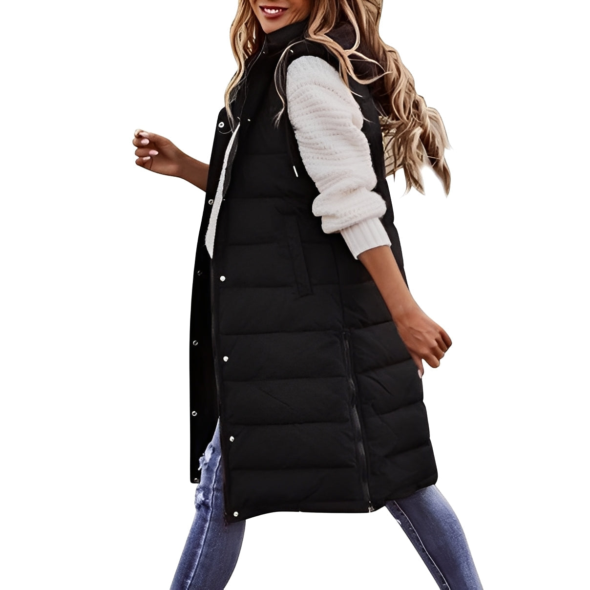 Brenna - Elegante larga chaqueta de plumas para mujeres