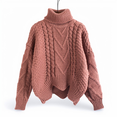 Catrina - Casual, cálido jersey de cuello alto de punto para mujer