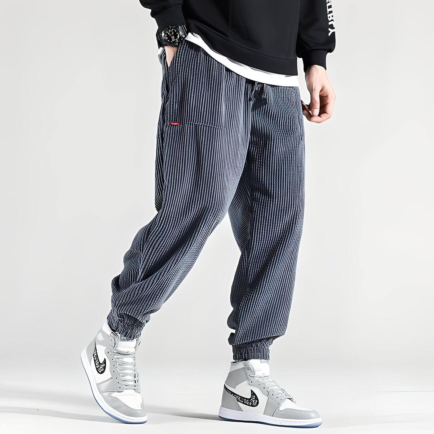 Kodey - Pantalones de pana anchos y casuales para hombres