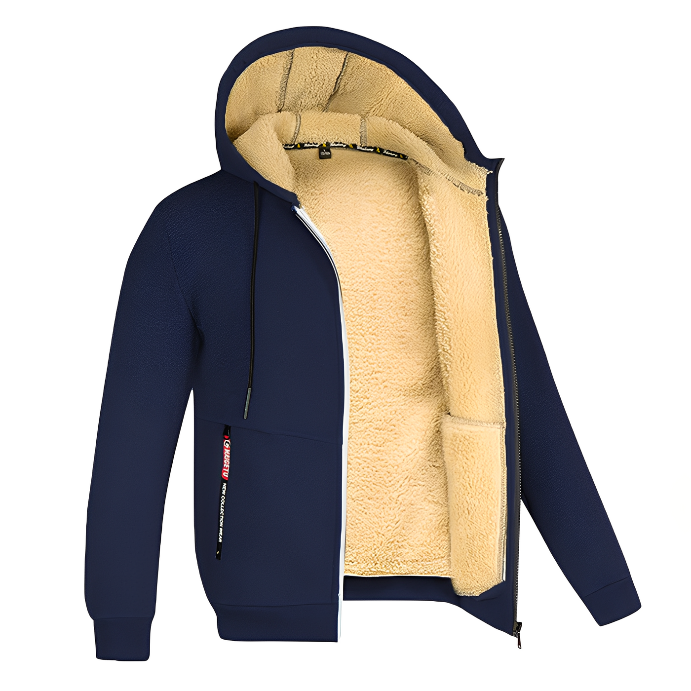 Davin - Chaqueta de forro polar con capucha para hombres