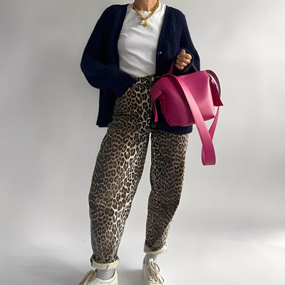 Rowanne - Pantalón clásico con pierna ancha y estampado para mujeres