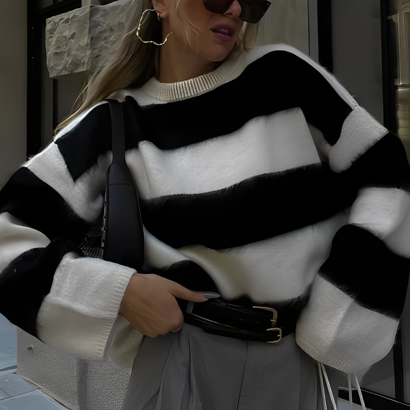 Shanelle - Clásico Suéter Cuello Redondo para Mujer