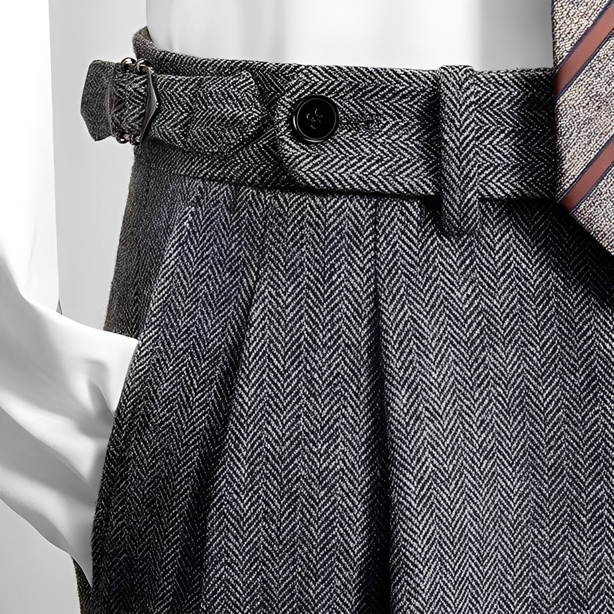 Osbert - Pantalones Casuales de Lana Tweed para Hombres