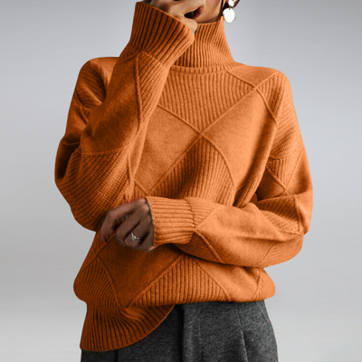 Ashlie - Cómodo, cálido jersey de cuello alto para mujeres