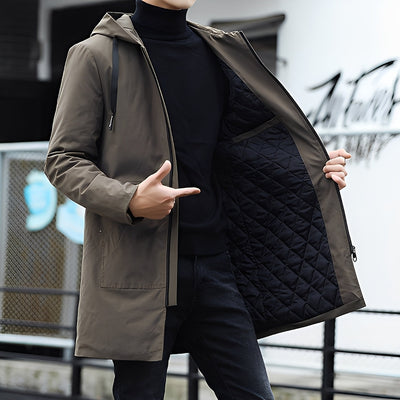 Lucas - Casual, gruesa, impermeable chaqueta con capucha para hombres