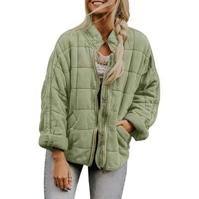 Reilly - Chaqueta cálida y holgada con bolsillos para mujer
