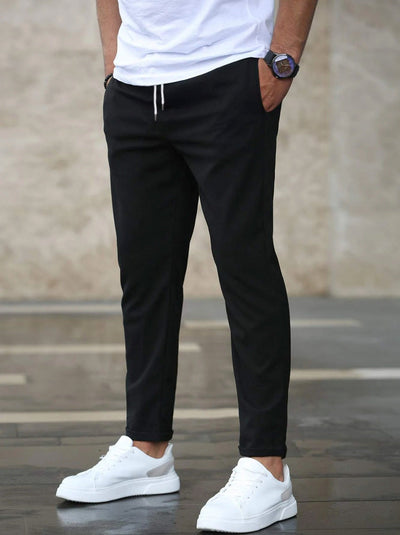 Allan - Pantalones estrechos elásticos con cordón para hombres