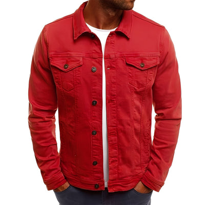 Steven - Estilosa Chaqueta de Jeans con Bolsillos para Hombres