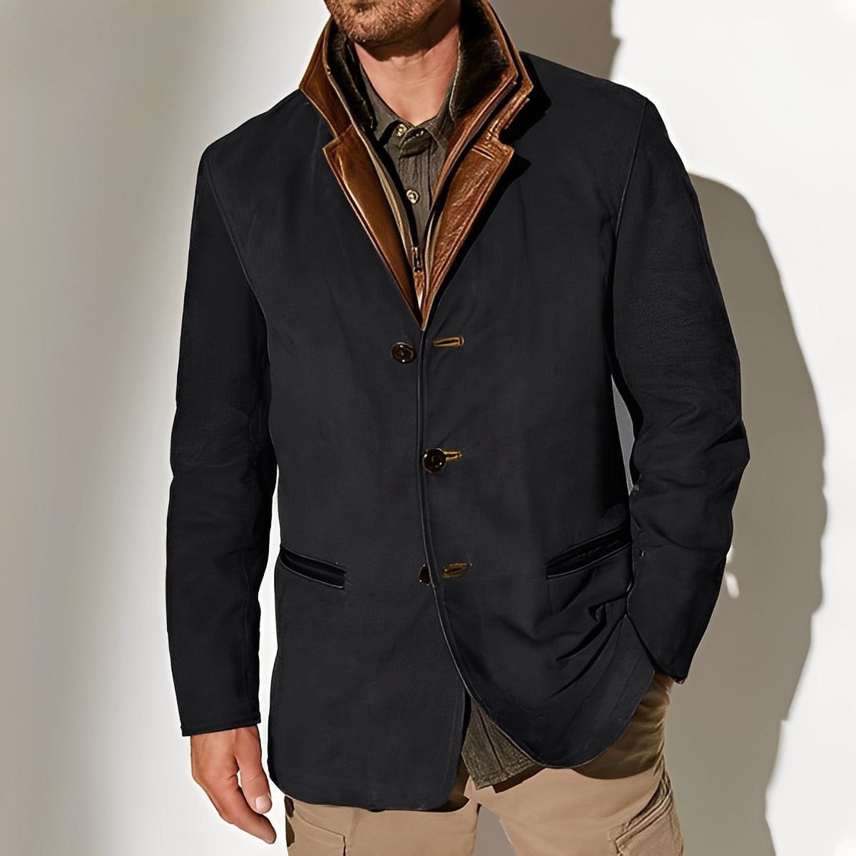 Durward - Chaqueta clásica con bolsillos para hombres