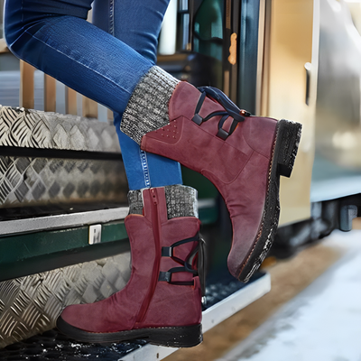 Sharalyn - Cómodas botas de invierno para mujeres a media pantorrilla