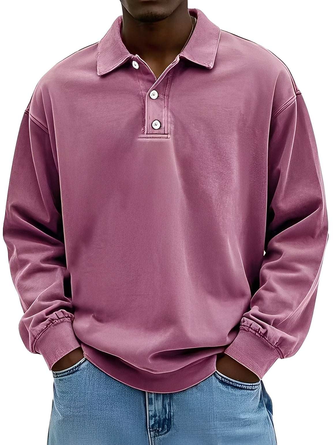 Clayton - Clásico Polo de Manga Larga para Hombres