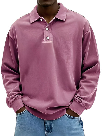Clayton - Clásico Polo de Manga Larga para Hombres