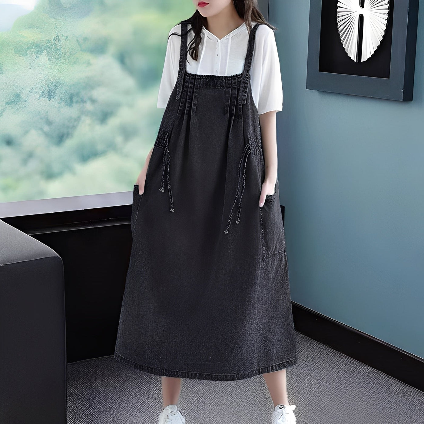 Kelsey - Vestido vaquero casual con bolsillos para mujer