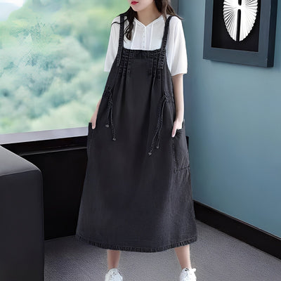 Kelsey - Vestido vaquero casual con bolsillos para mujer