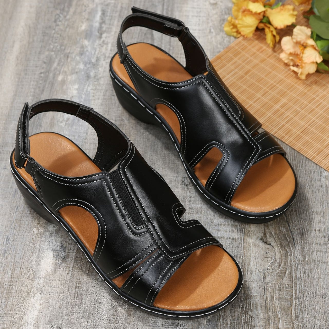 Duana - Sandalias casuales con tacón hueco para mujer