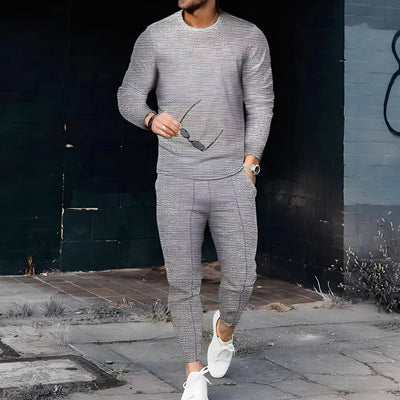 Dillan - Conjunto ajustado casual para hombres de tejido waffle