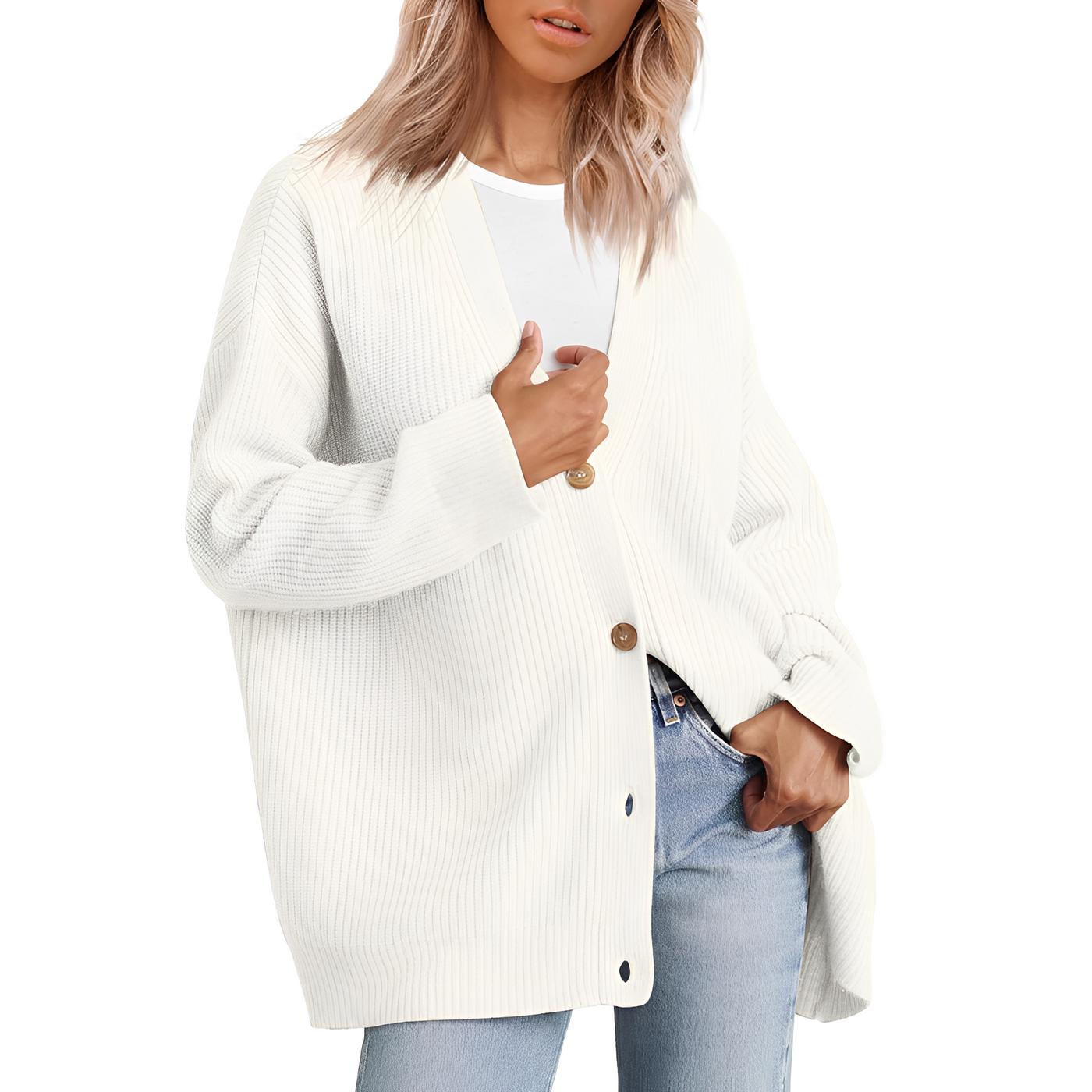 Christal - Cárdigan casual oversize para mujeres