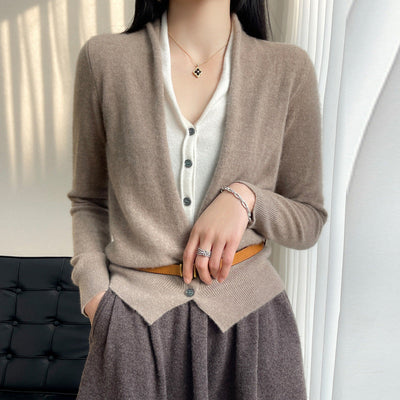 Jayleen - Casual Top de Punto con Botones para Mujer