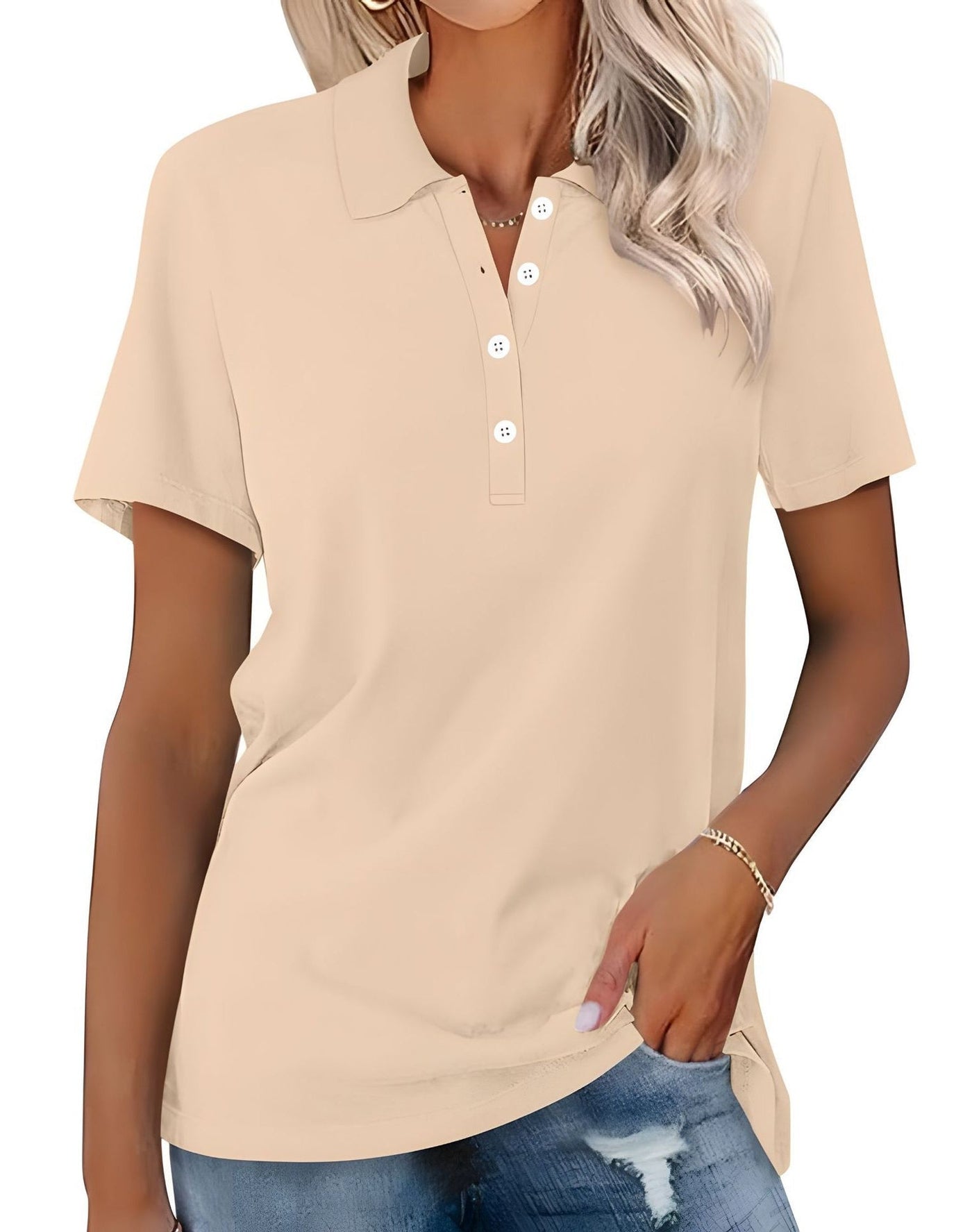 Stella - Polo de ajuste slim casual para mujer