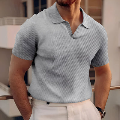 Harley - Sencillo Corto Manga Waffle Poloshirt para Hombres