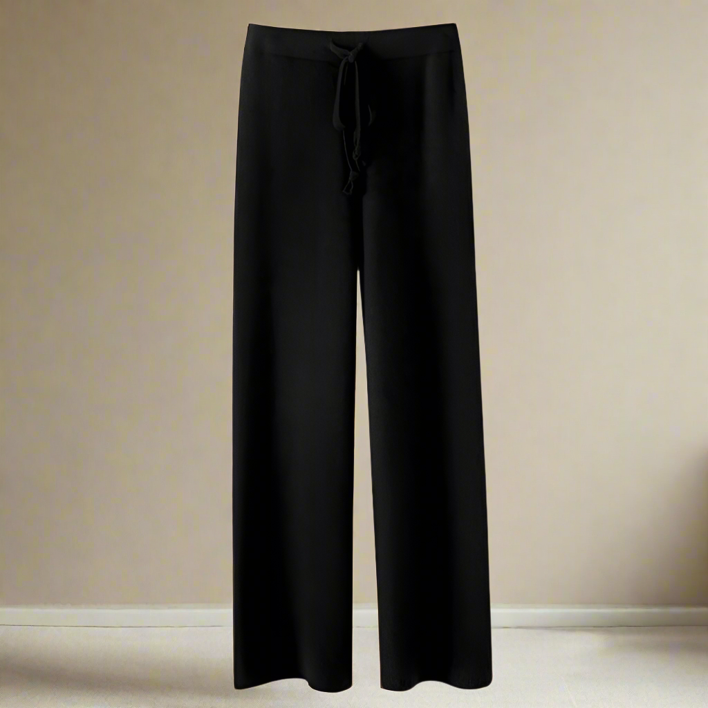 Camille - Pantalón de Invierno de Punto con Piernas Anchas