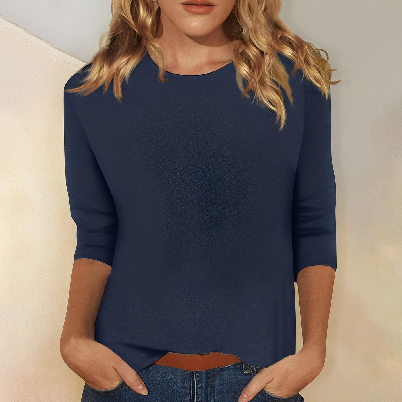 Louisa - Camiseta de manga larga casual y sencilla para mujeres