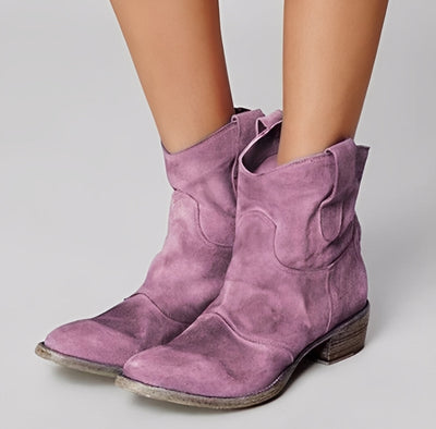 Adaline - Botas vaqueras retro con tacón bajo para mujer