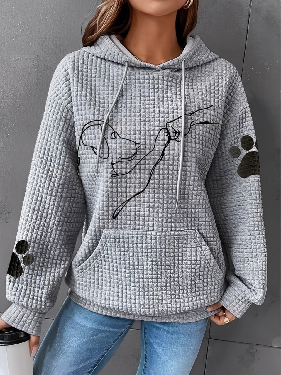 Berenice - Sudadera con capucha impresa y cálida para mujeres