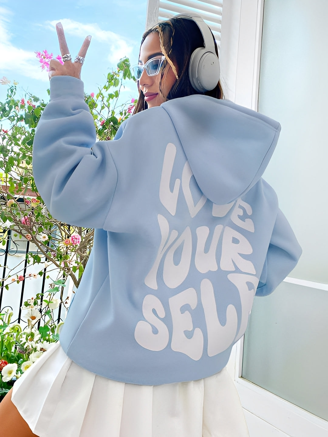 Rebeccah - Impreso, holgado hoodie para mujeres