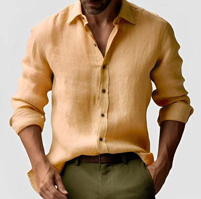 Emile - Clásica, sencilla camisa de lino para hombres