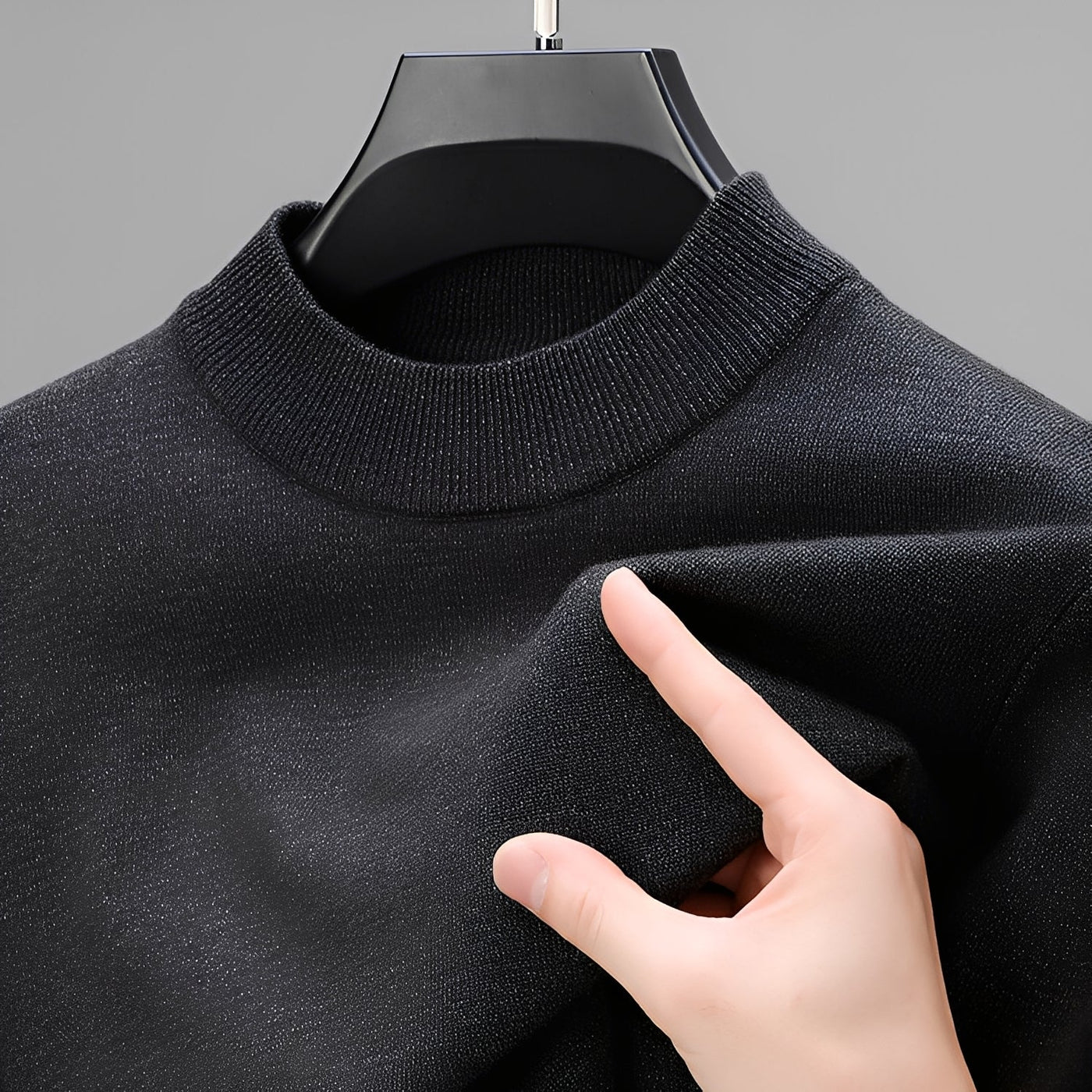Davis - Suéter de cashmere casual con dobladillo para hombres