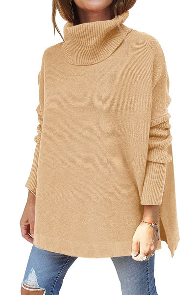 Macey - Suéter de lana para mujeres con cuello alto y estilo casual