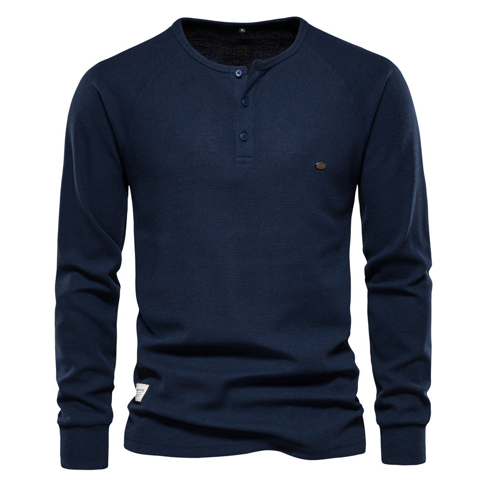 Jacob - Camisa Casual de Manga Larga de Waffle para Hombres