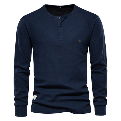 Jacob - Camisa Casual de Manga Larga de Waffle para Hombres