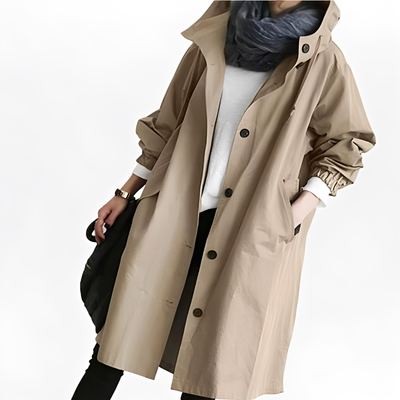 Giselle - Impermeable Chaqueta de Lluvia con Capucha para Mujer
