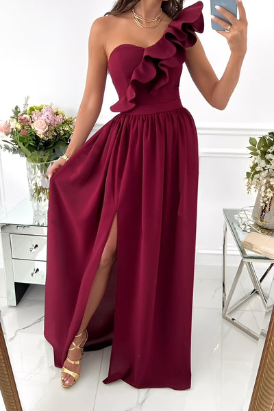 Tahlia - Elegante vestido sin hombros con volantes para mujeres