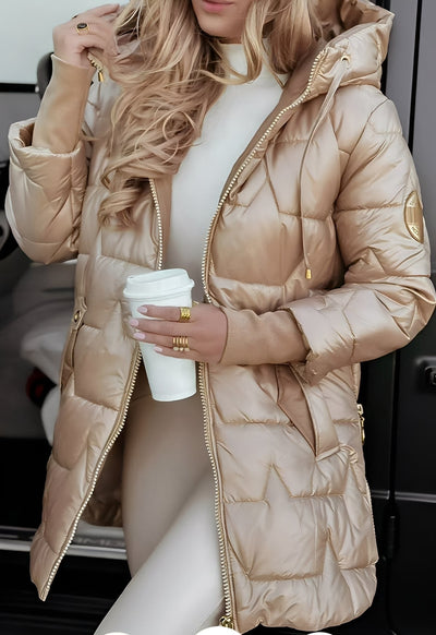 Georgina - Elegante chaqueta de plumas con capucha para mujeres
