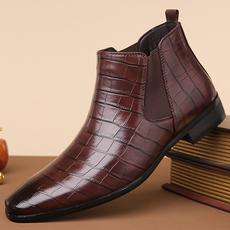 Gladwin - Formales brillantes botas de cuero para hombres