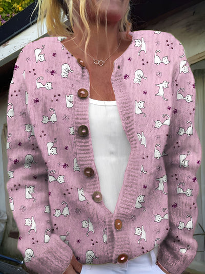 Kandace - Elegante Chaqueta de Punto con Estampado Floral para Mujer