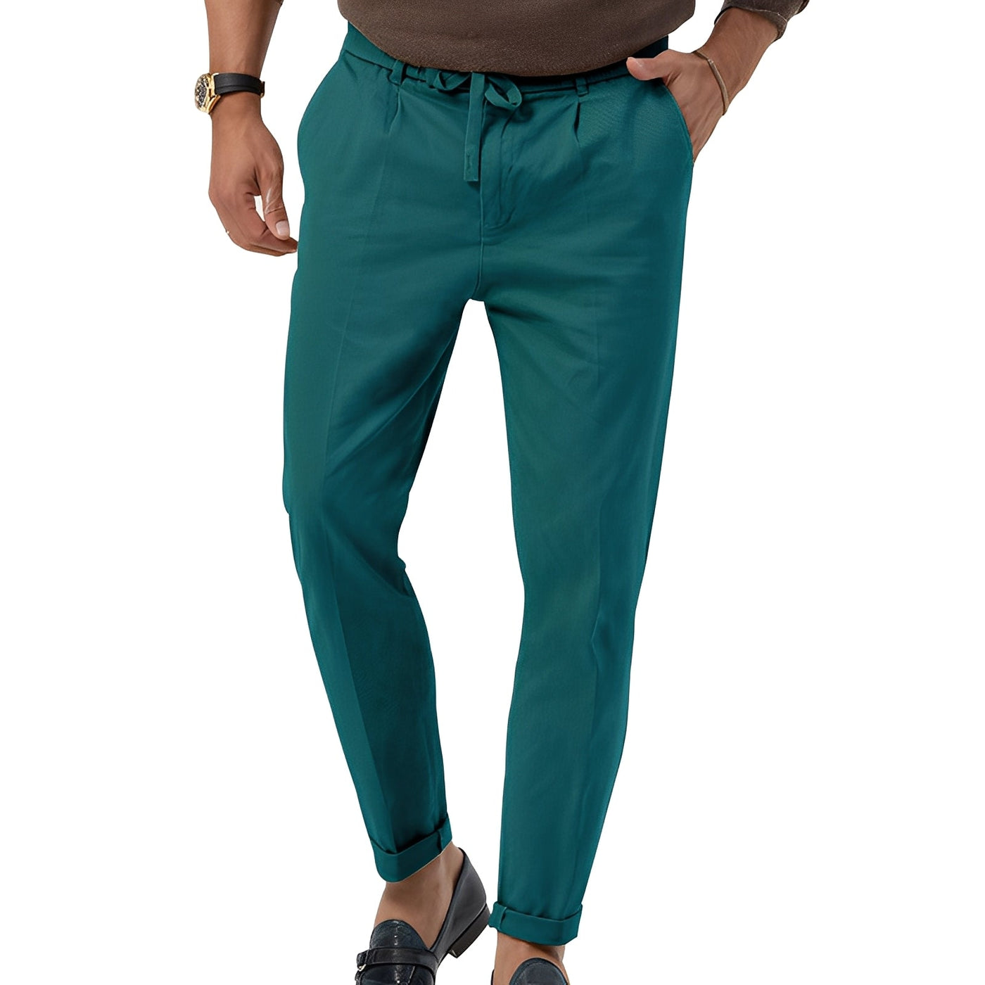 Karson - Pantalón de traje formal recto para hombres