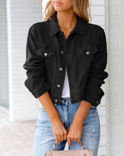 Carolyn - Chaqueta vaquera casual con bolsillos para mujer