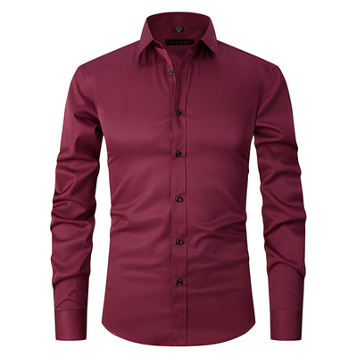 Elton - Camisa formal ajustada y elástica para hombres