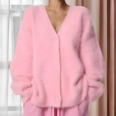 Emberly - Suéter de cachemira casual y holgadamente sentado para mujeres