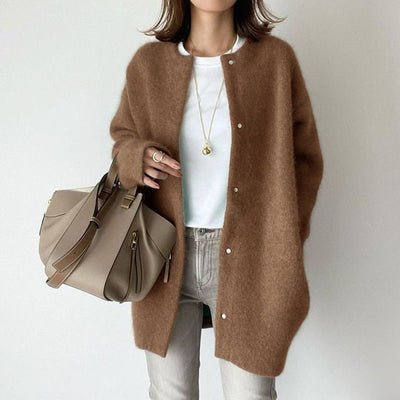Madoline - Chaqueta de punto suelto con botones para mujer