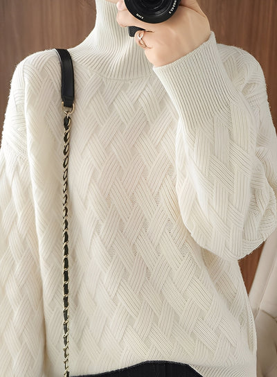 Ryanne - Jersey de cuello alto de casimir para mujeres