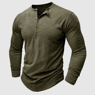 Ansel - Camisa de Algodón Casual con Botones para Hombres
