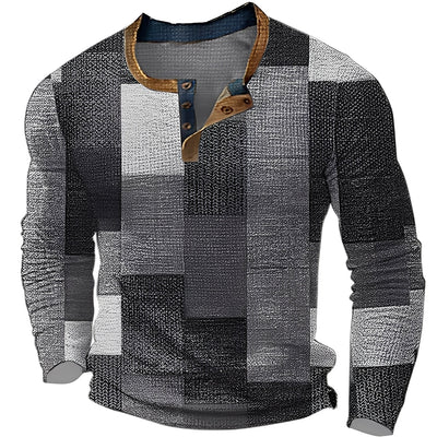 Brennan - Camisa de manga larga casual impresa para hombres
