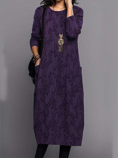 Kadence - Elegante vestido de manga larga con estampado para mujer