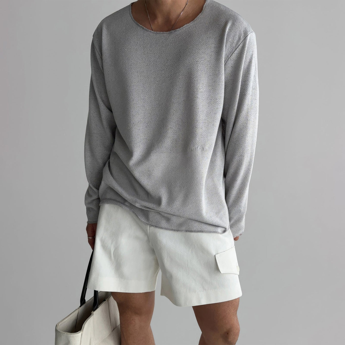 Carter - Camisa de Punto de Manga Larga Casual para Hombres